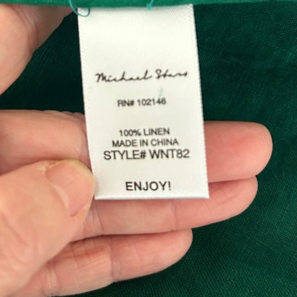 Michael Stars Linen Blazer Green XL Lightweight One Button Jacket Classic - Picture 10 of 10